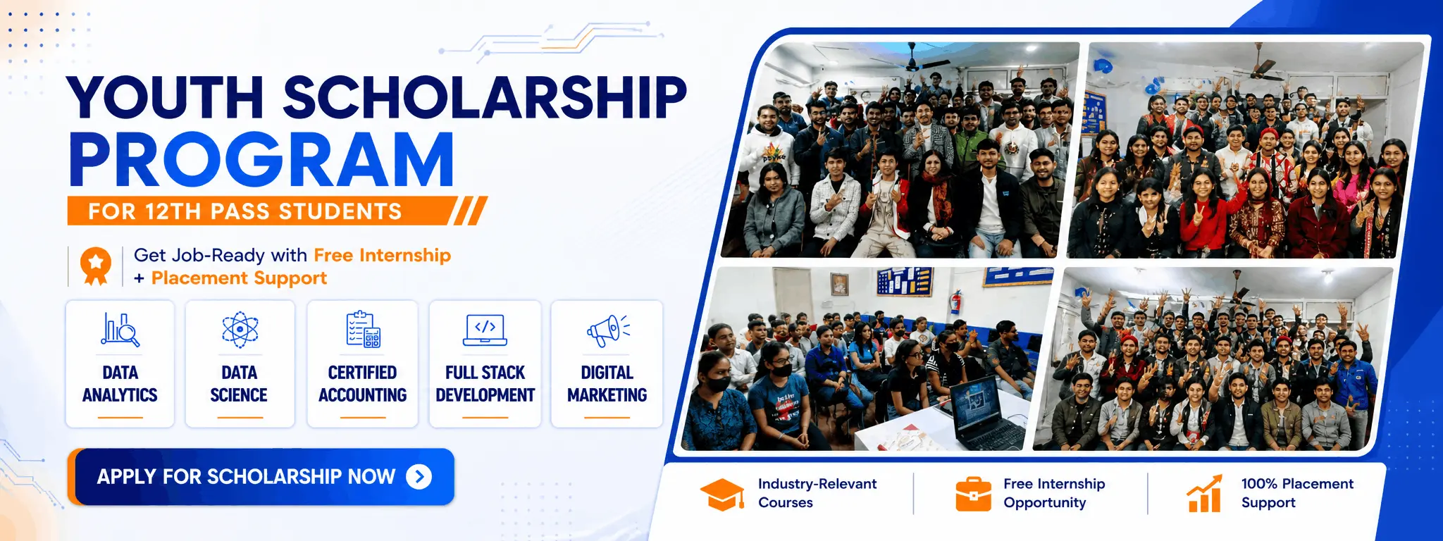 Get upto 80% Scholarship for 12th Students on all Courses